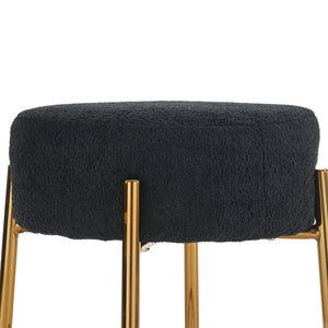 English Elm 24" Tall Round Bar Stools Set Of 2 - Modern Upholstered Seating For Kitchens, Cafes, And Bars! W1901112448