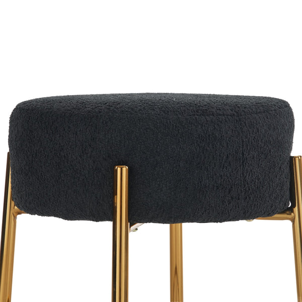 English Elm 24" Tall Round Bar Stools Set Of 2 - Modern Upholstered Seating For Kitchens, Cafes, And Bars! W1901112448