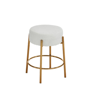 English Elm 24" Tall Round Bar Stools Set Of 2 - Stylish Upholstered Seating For Kitchens, Cafés & Bars W1901112447