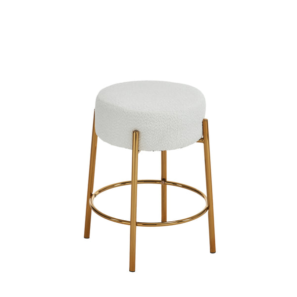 English Elm 24" Tall Round Bar Stools Set Of 2 - Stylish Upholstered Seating For Kitchens, Cafés & Bars W1901112447