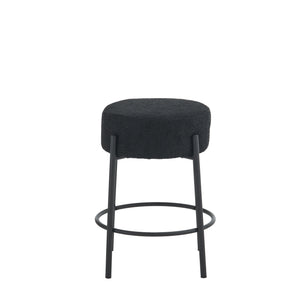 English Elm 24" Tall Round Bar Stools Set Of 2 - Stylish Upholstered Seating For Kitchens & Cafés, Easy Assembly W1901112446