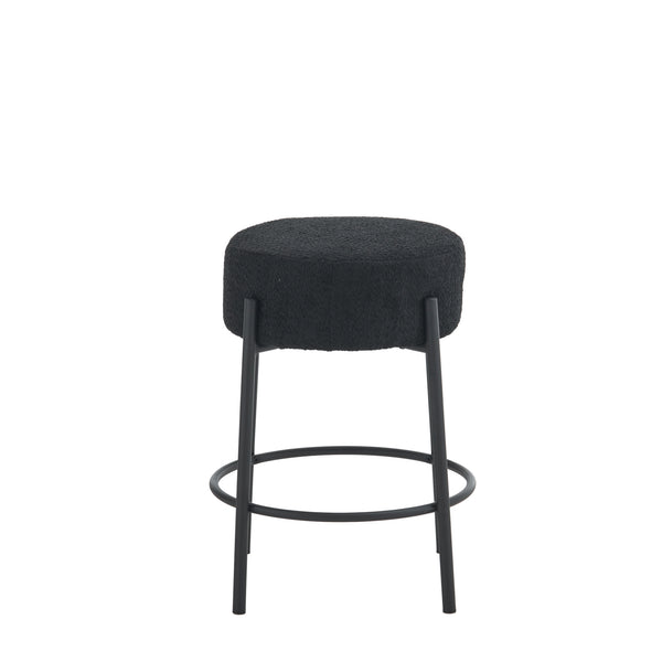 English Elm 24" Tall Round Bar Stools Set Of 2 - Stylish Upholstered Seating For Kitchens & Cafés, Easy Assembly W1901112446
