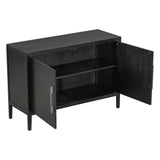 Hearth and Haven Sideboard with Metal Handles and 2 Doors for Hallway, Black WF299849AAB