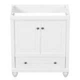 English Elm 30" Bathroom Vanity Without Sink, Base Only, Cabinet With Doors and Drawer, Solid Frame and Mdf Board, White