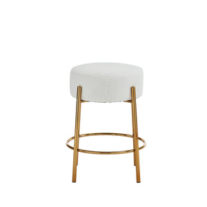 English Elm 24" Tall Round Bar Stools Set Of 2 - Stylish Upholstered Seating For Kitchens, Cafés & Bars W1901112447