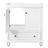 English Elm 30" Bathroom Vanity Without Sink, Base Only, Cabinet With Doors and Drawer, Solid Frame and Mdf Board, White