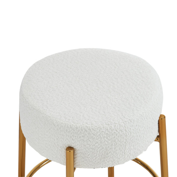 English Elm 24" Tall Round Bar Stools Set Of 2 - Stylish Upholstered Seating For Kitchens, Cafés & Bars W1901112447