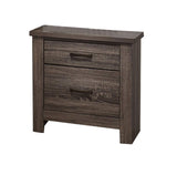 English Elm Natural Finish Striking Wooden Nightstand Bedside Table 2X Drawers Storage Bedroom Furniture