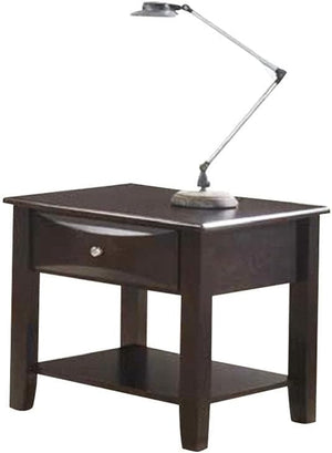 English Elm Simple Contemporary End Table with Walnut Veneer Top and Solid Rubberwood Legs, Square 22" Accent Table Antique Black,Espresso 11 L x 24 W x 27 H HSESF00F6388