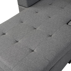 English Elm Sectional Sofa with Reversible Chaise Linen Upholstery Cup Holders Modern Living Room W21483858