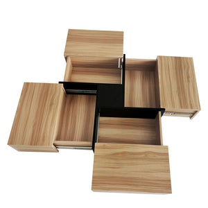 English Elm [new Picture] Square Coffee Table with Hidden Storage and Extendable Sliding Gloss Top WF305182AAD