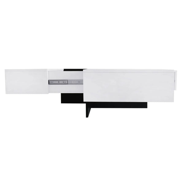 English Elm [new Picture] Square Coffee Table with Hidden Storage and Extendable Sliding Gloss Top WF305182AAK