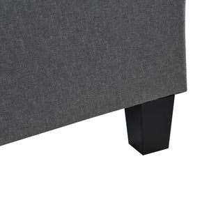 English Elm Sectional Linen Grey 4-Seat Sofa Set with L-Chaise, Cup Holder, Thick Foam Cushions, Left/Right W214S00007