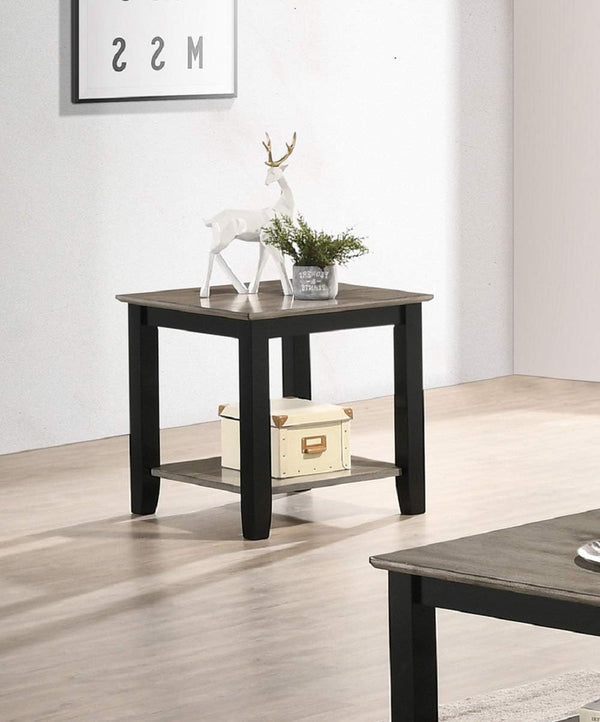 English Elm Simple Contemporary End Table with Walnut Veneer Top and Solid Rubberwood Legs, Square 22" Accent Table Walnut 11 L x 22 W x 27 H HSESF00F6385