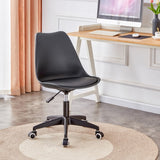 Modern Family Black Swivel Office Chair, Armless Computer Chair for Home, Office, Hotel