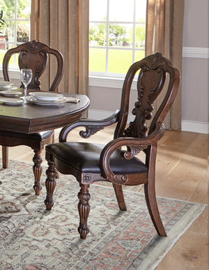 English Elm Traditional Elegant Bergen Dining Side Chairs Set of 2 with Oak Veneer Frame and Padded Faux Leather Seats Dark Oak 47 L x 22.75 W x 16.5 H B011121856