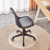 English Elm Modern Family Black Office Chair, Adjustable 360 ° Swivel Chair Engineering Plastic Armless Swivel Computer Chair, Suitable For Living Room, Bedroom, Office, Hotel Dining Room