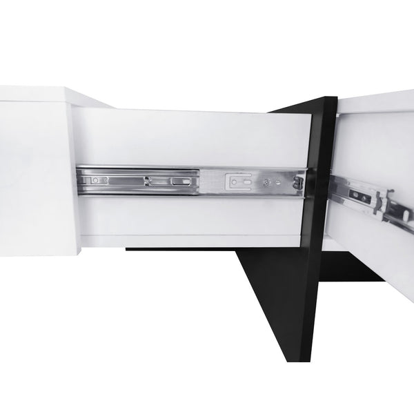English Elm [new Picture] Square Coffee Table with Hidden Storage and Extendable Sliding Gloss Top WF305182AAK