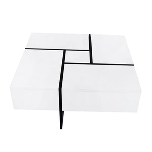 English Elm [new Picture] Square Coffee Table with Hidden Storage and Extendable Sliding Gloss Top WF305182AAK