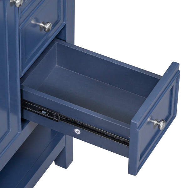 English Elm 36" Bathroom Vanity With Sink, Stylish Blue Finish, Ample Storage, Durable Design For Modern Spaces N725P246500C