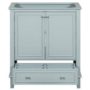 English Elm 30" Bathroom Vanity Base Only Modern Freestanding Cabinet with Doors Drawer Solid Wood MDF Frame, Paint Finish Green WF306250AAC