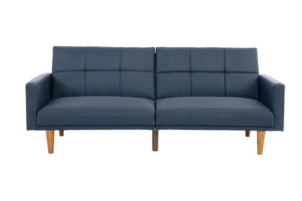 English Elm Transitional Tufted Convertible Sofa with Storage Linen Polyfiber Wooden Legs Guest Room Navy HS00F8509-ID-AHD