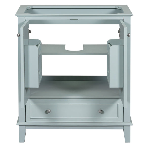 English Elm 30" Bathroom Vanity Base Only Modern Freestanding Cabinet with Doors Drawer Solid Wood MDF Frame, Paint Finish Green WF306250AAC