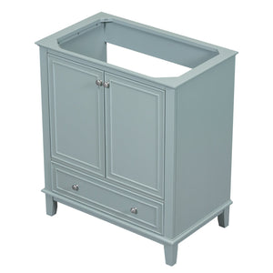 English Elm 30" Bathroom Vanity Base Only Modern Freestanding Cabinet with Doors Drawer Solid Wood MDF Frame, Paint Finish Green WF306250AAC