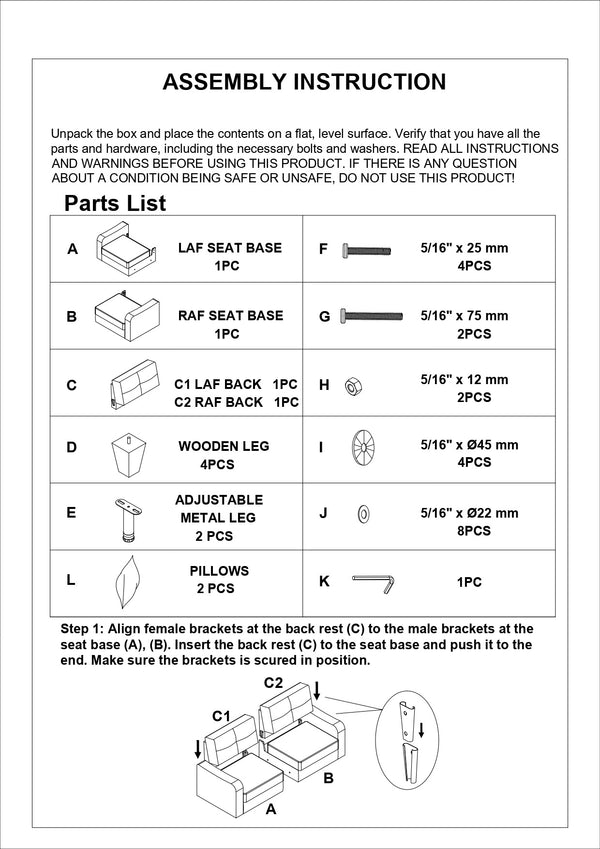 English Elm Living 2-Piece Sofa Set Chocolate Polyfiber with Accent Pillows, Loveseat & 72" Sofa, Modern Comfort HS00-F6923-ID-AHD
