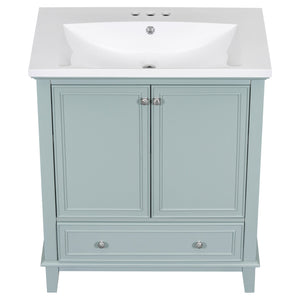 English Elm 30" Stylish Bathroom Vanity With Green Sink Combo, Smart Storage & Durable Design For Modern Homes SY999606AAC-6