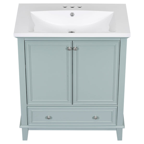 English Elm 30" Stylish Bathroom Vanity With Green Sink Combo, Smart Storage & Durable Design For Modern Homes SY999606AAC-6