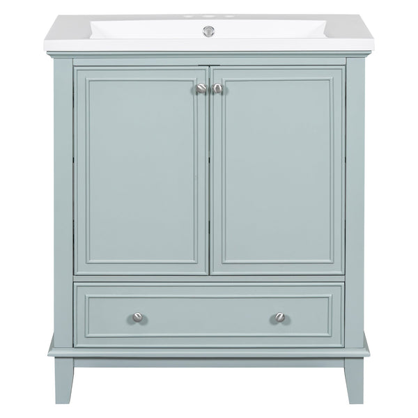 English Elm 30" Stylish Bathroom Vanity With Green Sink Combo, Smart Storage & Durable Design For Modern Homes SY999606AAC-6