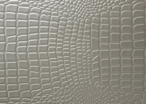 English Elm Modern Champagne Crocodile Skin King Bed with Upholstered LED Tufted Headboard, Glamorous centerpiece B011S01154