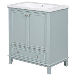 English Elm 30" Stylish Bathroom Vanity With Green Sink Combo, Smart Storage & Durable Design For Modern Homes SY999606AAC-6