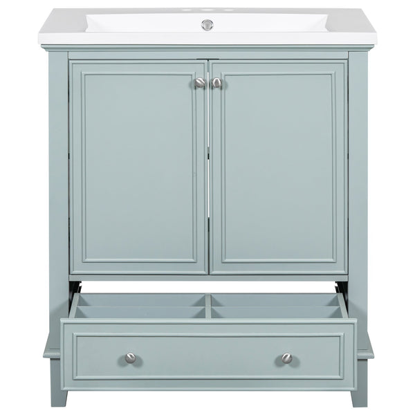 English Elm 30" Stylish Bathroom Vanity With Green Sink Combo, Smart Storage & Durable Design For Modern Homes SY999606AAC-6