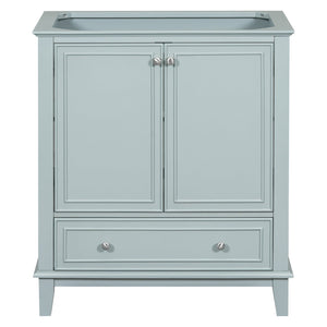 English Elm 30" Bathroom Vanity Base Only Modern Freestanding Cabinet with Doors Drawer Solid Wood MDF Frame, Paint Finish Green WF306250AAC