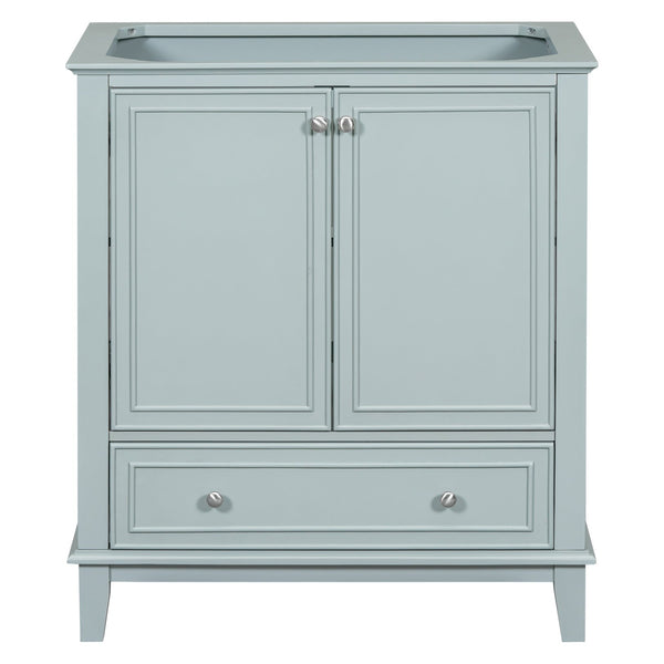 English Elm 30" Bathroom Vanity Base Only Modern Freestanding Cabinet with Doors Drawer Solid Wood MDF Frame, Paint Finish Green WF306250AAC