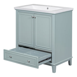 English Elm 30" Stylish Bathroom Vanity With Green Sink Combo, Smart Storage & Durable Design For Modern Homes SY999606AAC-6
