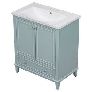 English Elm 30" Stylish Bathroom Vanity With Green Sink Combo, Smart Storage & Durable Design For Modern Homes SY999606AAC-6