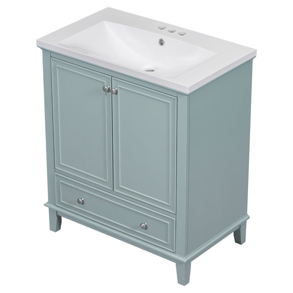 English Elm 30" Stylish Bathroom Vanity With Green Sink Combo, Smart Storage & Durable Design For Modern Homes SY999606AAC-6