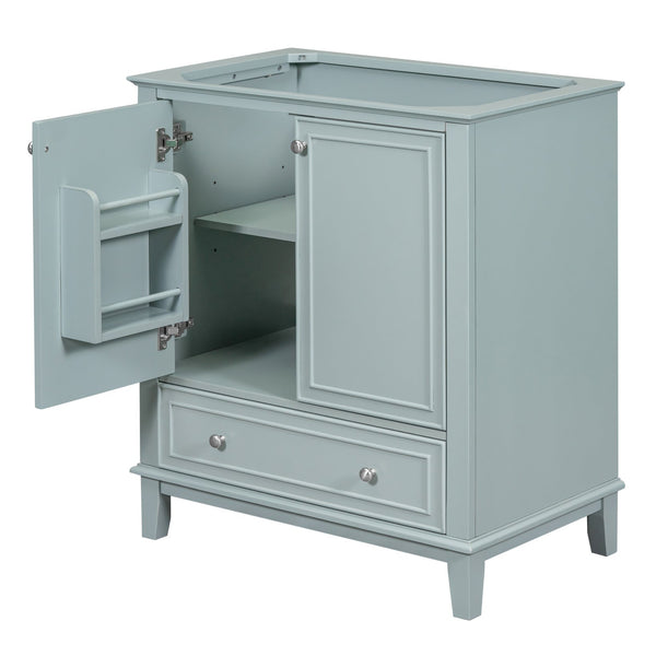 English Elm 30" Bathroom Vanity Base Only Modern Freestanding Cabinet with Doors Drawer Solid Wood MDF Frame, Paint Finish Green WF306250AAC