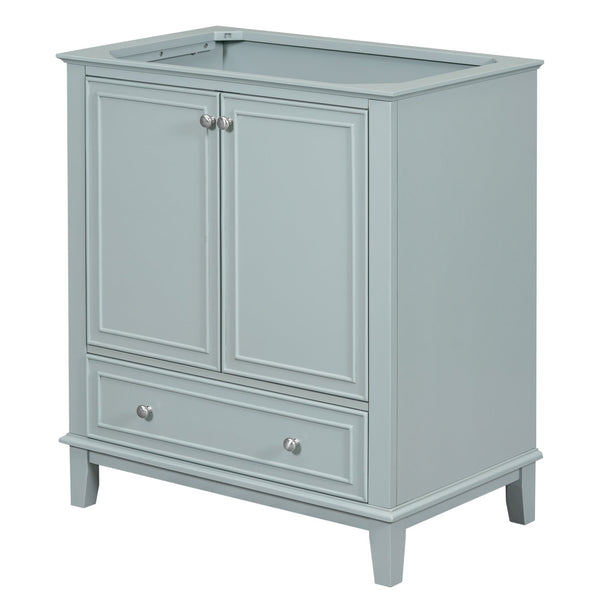 English Elm 30" Bathroom Vanity Base Only Modern Freestanding Cabinet with Doors Drawer Solid Wood MDF Frame, Paint Finish Green WF306250AAC