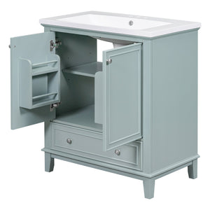 English Elm 30" Stylish Bathroom Vanity With Green Sink Combo, Smart Storage & Durable Design For Modern Homes SY999606AAC-6