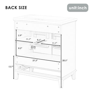 English Elm 30" Bathroom Vanity With Sink Combo – Modern Design, Ample Storage, Durable Materials & Easy Assembly SY999606AAK-6