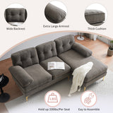 English Elm 83" Modern Sectional Sofas Couches Velvet L Shaped Couches For Living Room, Bedroom, Brown