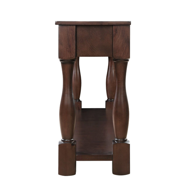 English Elm 63inch Solid Pine Console Table with 3 Drawers Mid-century Modern Entryway Storage Espresso W1202114034