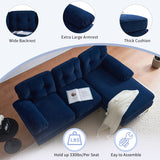 English Elm 83" Modern Sectional Sofas Couches Velvet L Shaped Couches For Living Room, Bedroom, Blue