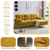 English Elm 83" Modern Sectional Sofas Couches Velvet L-Shaped Couches For Living Room, Bedroom, Yellow