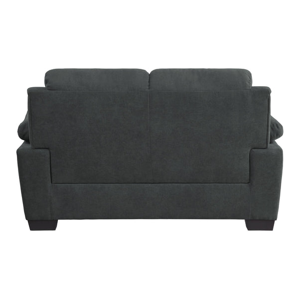 English Elm Comfortable Dark Gray Loveseat with Channel Tufting, Pillow-Top Arms & Solid Wood Frame, Modern Cozy Seating B011122283