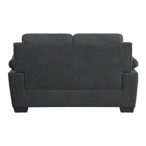 English Elm Modern Channel Tufted Sofa and Loveseat Set with Textured Polyester Upholstery Dark Gray B011S01169